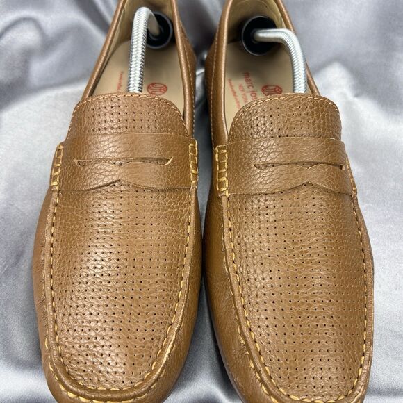 Marc Joseph NY Union Street Loafers Men's 12 Cognac Leather Brazil Driving Shoes - Picture 8 of 17